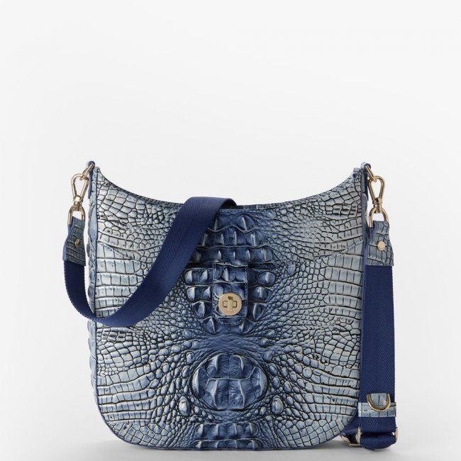 Brahmin Leia Leather Crossbody - Bellbottom Blue Ombre Melbourne Brahmin Leia Leather Crossbody - Bellbottom Blue Ombre Melbourne