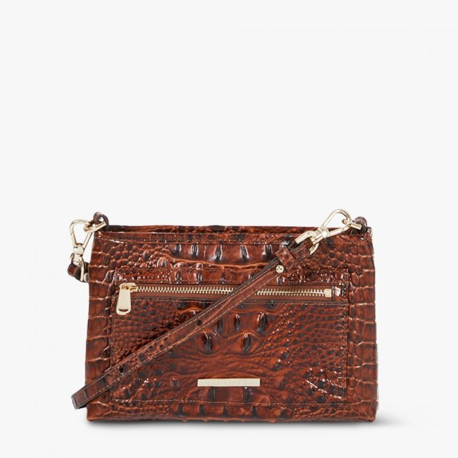 Brahmin Vida Leather Crossbody - Pecan Melbourne Brahmin Vida Leather Crossbody - Pecan Melbourne