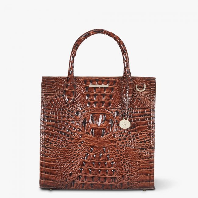 Brahmin Caroline Leather Satchel - Pecan Melbourne Brahmin Caroline Leather Satchel - Pecan Melbourne
