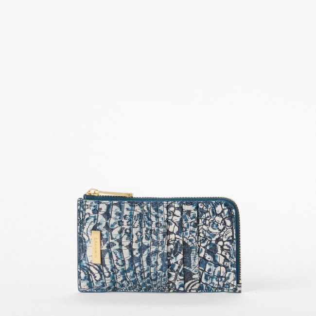 Brahmin Lennon Leather Wallet - Blue Filigree Melbourne Brahmin Lennon Leather Wallet - Blue Filigree Melbourne