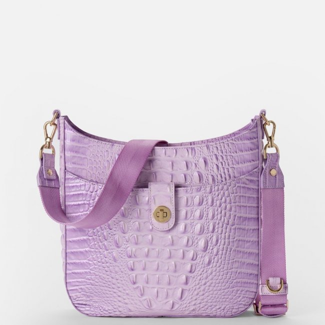 Brahmin Leia Leather Crossbody - Gentle Lavender Melbourne Brahmin Leia Leather Crossbody - Gentle Lavender Melbourne